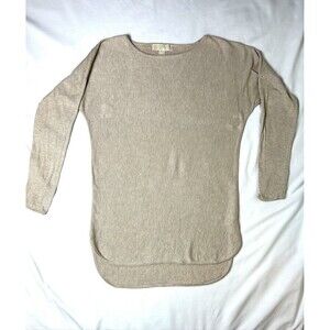 Women's Med Michael Kors Light brown long sleeve pullover sweater. SKU LRC4-2